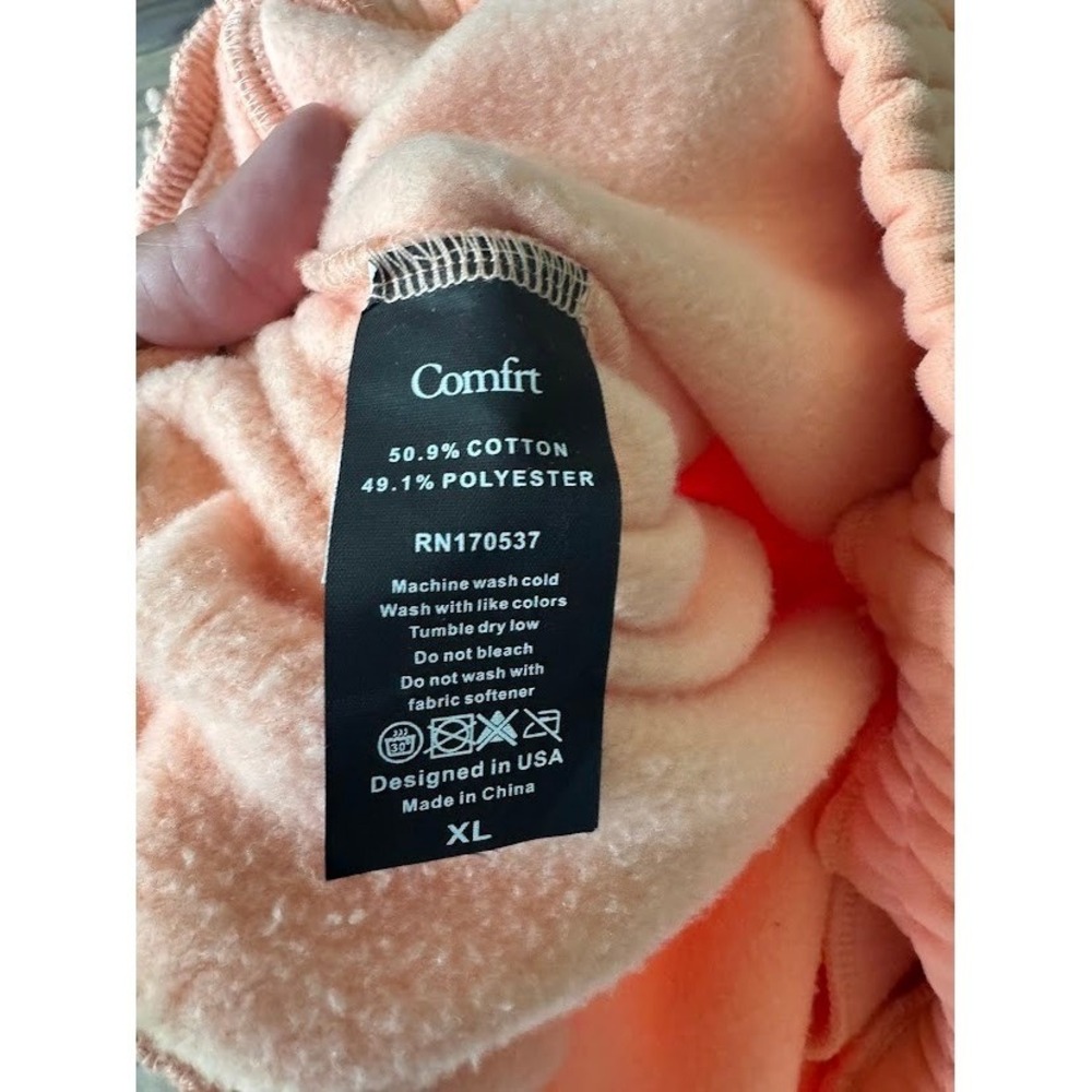Comfrt Collection Pastel Edit Peach Zip Hoodie and Joggers Set XL Loungewear - Picture 5 of 14